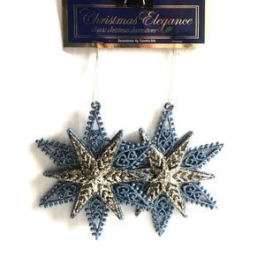 2 Christmas Star Tree Ornaments Christmas Decoration - NWT Gift 🎁